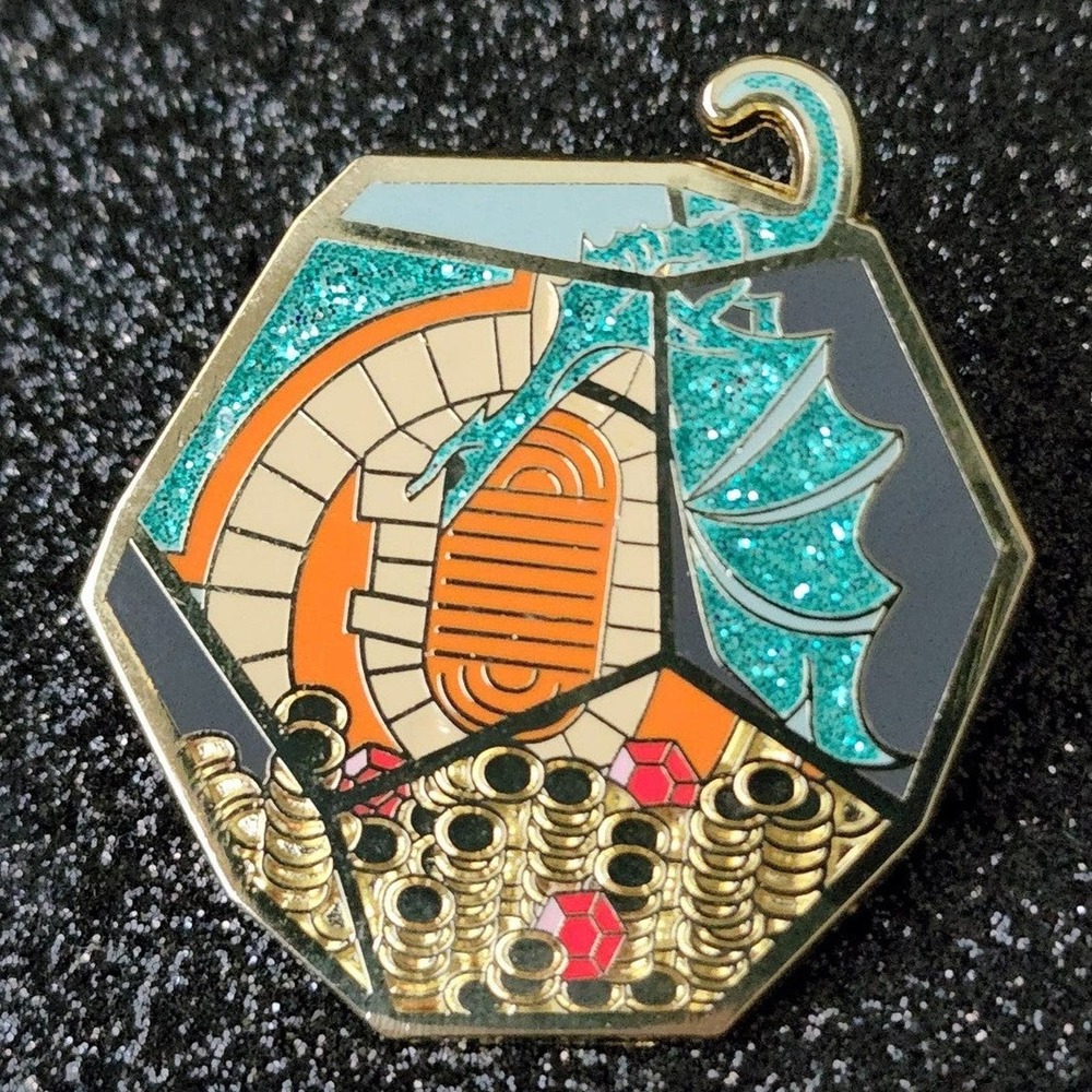 3/$20 Harry Potter Gringott's Vault Dragon Glitter Hard Enamel Pin